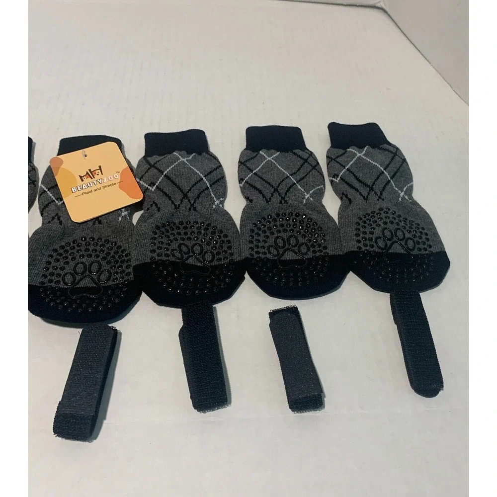 BEAUTYZOO Lot Of 3 Anti-Slip Dog Socks With Grips Traction Control